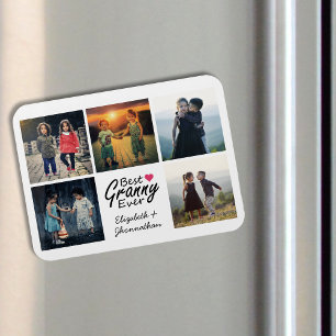 Modern Script Beste oma ooit foto collage cadeau Magneet