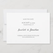 Modern script bewaart de datum-foto-bruiloft save the date (Achterkant)