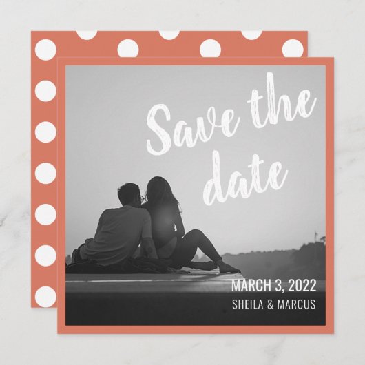 Modern script bewaart de datum waarop de bruiloft (Voorkant / Achterkant)