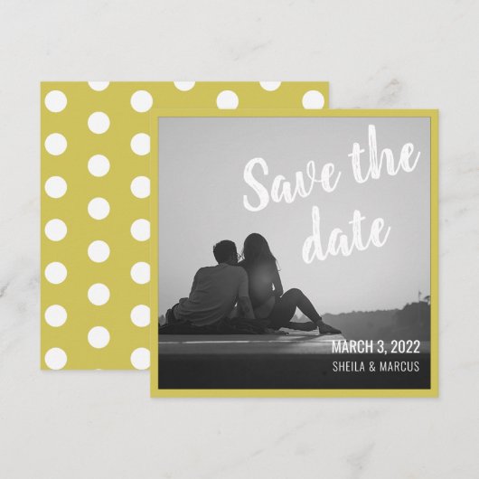 Modern script bewaart de datum waarop de bruiloft  (Voorkant / Achterkant)