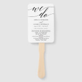 Modern Script Bewerkbaar Kleur Huwelijksprogramma Handwaaier (Voorkant)