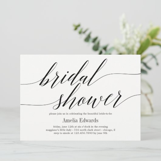 Modern Script BEWERKBARE KLEUR Bruiloft Feest Kaart (Staand voorkant)