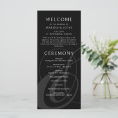 Modern Script Black Ampersand Wedding Program (Staand voorkant)
