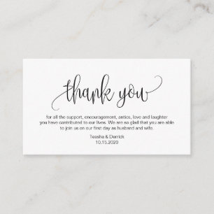 Modern script, Black font, Wedding Hartelijk dank Informatiekaartje
