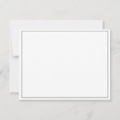 Modern Script Black Heart Border Monogram Notitiekaartje (Achterkant)