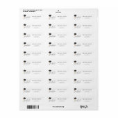 Modern Script Black Pet Afstuderen Retouradres Etiket (Full Sheet)