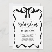 Modern Script Black Ribbon Bow Vrijgezellenfeest