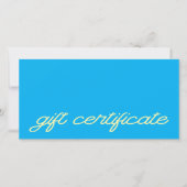 Modern Script Blauw Cadeaubon (Voorkant)