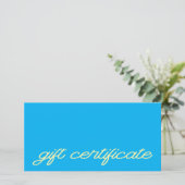 Modern Script Blauw Cadeaubon (Staand voorkant)