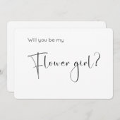 Modern Script Bloemenmeisje Proposal Invitation (Voorkant / Achterkant)