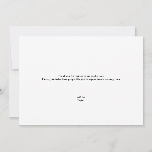 Modern script Blue Gold Confetti Afstuderen Bedankkaart (Achterkant)