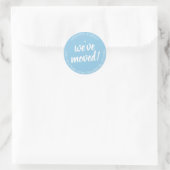 Modern Script Blue We hebben het nieuwe adreslabel Ronde Sticker (Tas)