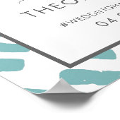 Modern Script Blue Wedding Welcome Sign Poster (Hoek)