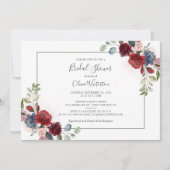 Modern Script Blush Burgundy Floral Vrijgezellenfe Kaart (Voorkant)