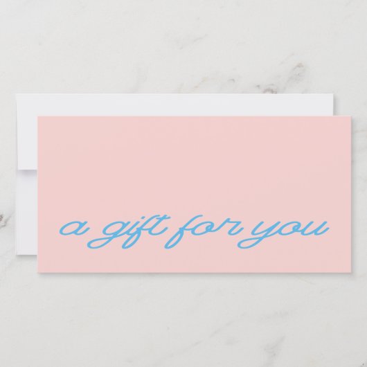 Modern Script Blush Roze QR Code Cadeaubon (Voorkant)
