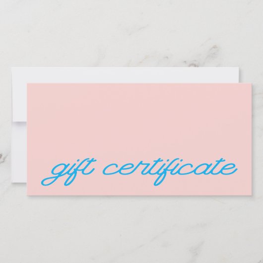 Modern Script Blush Roze QR Code Cadeaubon (Voorkant)