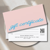 Modern Script Blush Roze QR Code Cadeaubon