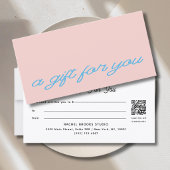 Modern Script Blush Roze QR Code Cadeaubon