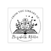 Modern script-boekenlegger, botanisch boek rubberstempel (Afrduk)