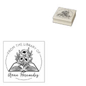 Modern script boekexlibris, botanisch boek  	rubberstempel (Gestempeld)