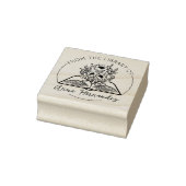 Modern script boekplaat, botanische boek rubberstempel (Stempel)