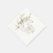 Modern Script Boho Flower Garden Bridal Shower Servet (Hoek)