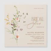 Modern Script Boho Flower Garden Magnetische Uitnodiging (Voorkant)