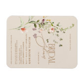 Modern Script Boho Flower Garden Vrijgezellenfeest Magneet (Horizontaal)