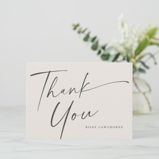 Modern Script Boho Vrijgezellenfeest Bedankkaart (Staand voorkant)