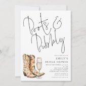 Modern Script Boots Bubbly Vrijgezellenfeest Kaart (Voorkant)