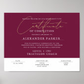 Modern Script Bourgondië Certificaat Award Afstude Poster (Voorkant)