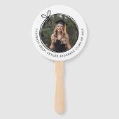 Modern Script Bow Senior Photo Graduation  Handwaaier (Achterkant)