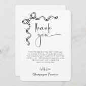 Modern Script Bow Vrijgezellenfeest bedankkaart Kaart (Voorkant / Achterkant)