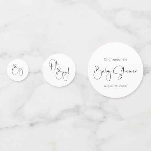Modern Script Boy-Baby shower Confetti (Voorkanten)