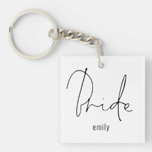 Modern Script Bride Future Mrs Name Sleutelhanger