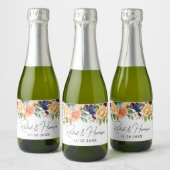 Modern Script bruid en bruidegom bruiloft monogram Sparkling Wijnetiket (Flessen)