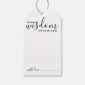 Modern Script Bruiloft Advies en Wensen Cadeau Lab Cadeaulabel (Voorkant)