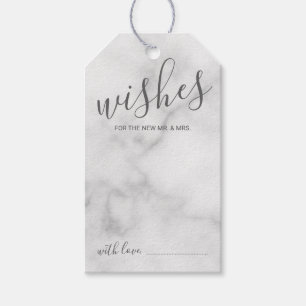 Modern Script bruiloft advies en wensen marmer Cadeaulabel