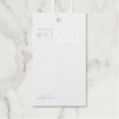 Modern Script Bruiloft Advies en Wensen Zilver Cadeaulabels (Voorkant)