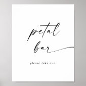 Modern Script bruiloft bloemblaadje bar Poster (Voorkant)