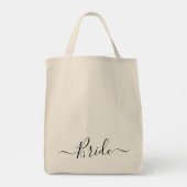 modern script bruiloft bruid tote bag (Achterkant)