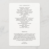 Modern script bruiloft ceremonie programma (Achterkant)