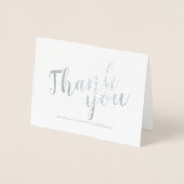 Modern script bruiloft dank u zilver folie kaarten (Voorkant)