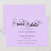 Modern Script bruiloft opslaan van de datum uitnod Save The Date (Voorkant / Achterkant)