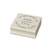 Modern Script Bruiloft Ronde Retouradres Rubberstempel (Stempel)