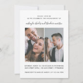Modern Script Bruiloft Verloving Fotouitnodiging Kaart (Voorkant)