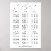 Modern Script Bruiloft Welkom Aangepaste Tafel Zit Poster (Voorkant)