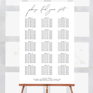 Modern Script Bruiloft Welkom Aangepaste Tafel Zit Poster