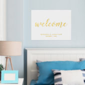Modern Script Bruiloft Welkom Goud Folie Afdrukken (Insitu (Slaapkamer))
