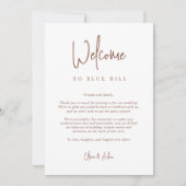 Modern script bruiloft Welkomstbrief & reisroute (Voorkant)